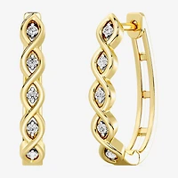 Yes, Please! (G, I2) Womens 1/10 CT. T.W. Lab Grown White Diamond 14K Gold Over Silver 21.4mm Hoop Earrings