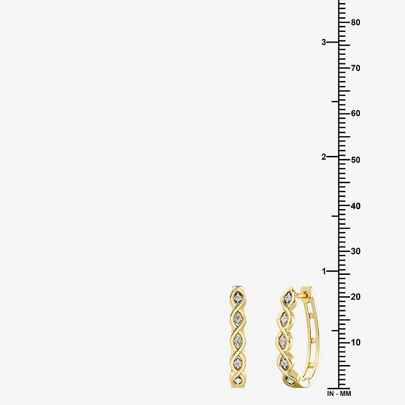 Yes, Please! (G, I2) Womens 1/10 CT. T.W. Lab Grown White Diamond 14K Gold Over Silver 21.4mm Hoop Earrings