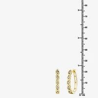 Yes, Please! (G, I2) Womens 1/10 CT. T.W. Lab Grown White Diamond 14K Gold Over Silver 21.4mm Hoop Earrings
