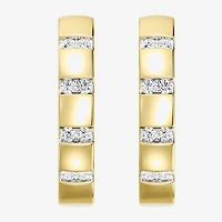 Yes Please! (Si1-Si2, G) Womens 1/4 CT. T.W. Lab Grown White Diamond 14K Gold Over Silver 20.2mm Hoop Earrings