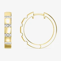 Yes Please! (Si1-Si2, G) Womens 1/4 CT. T.W. Lab Grown White Diamond 14K Gold Over Silver 20.2mm Hoop Earrings