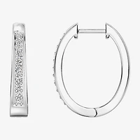 Yes, Please! (G, Si1-Si2) Womens 1/4 CT. T.W. Lab Grown White Diamond Sterling Silver 19.6mm Hoop Earrings