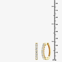(F, Si1-Si2) Womens 2 CT. T.W. Lab Grown White Diamond 14K Gold Over Silver 23.4mm Hoop Earrings