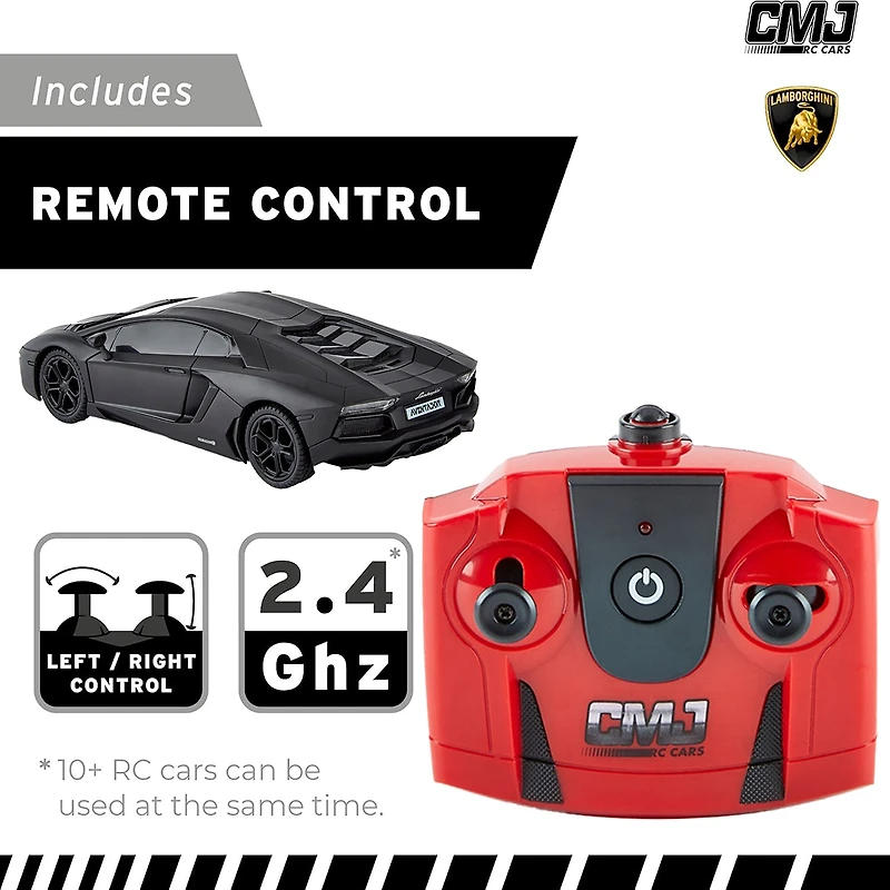 CMJ RC CARS Lamborghini Lp700-4 Black Licensed 1:24 Scale 2-pc. Car