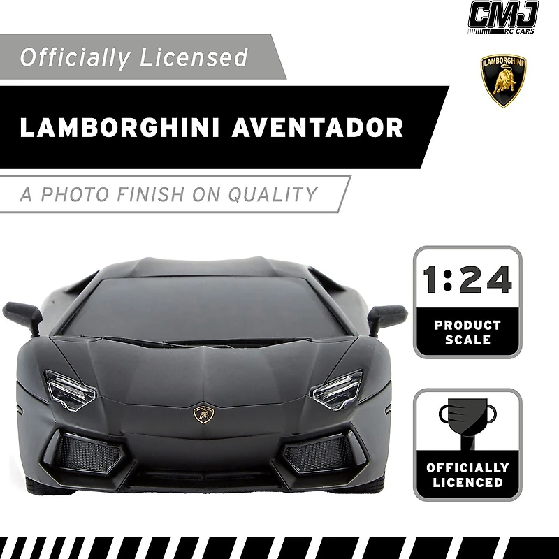 CMJ RC CARS Lamborghini Lp700-4 Black Licensed 1:24 Scale 2-pc. Car
