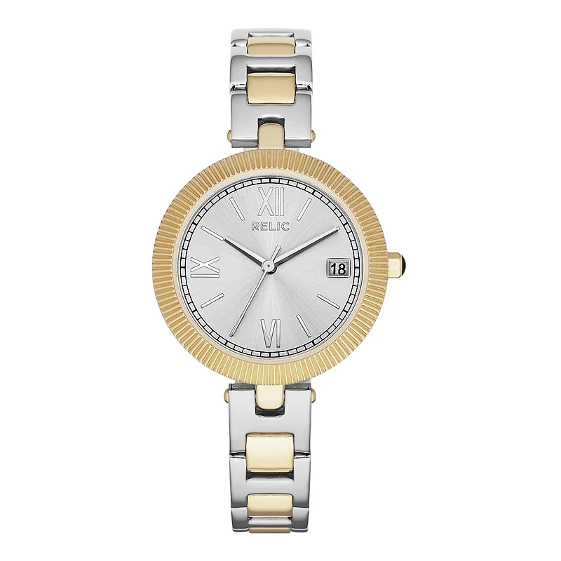Relic® Womens Two-Tone Skinny Champagne Dial Watch ZR34240