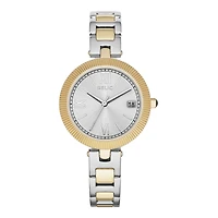 Relic® Womens Two-Tone Skinny Champagne Dial Watch ZR34240