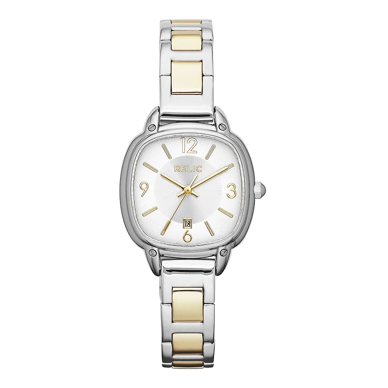 Relic By Fossil Womens Two Tone Stainless Steel Bracelet Watch Zr34244