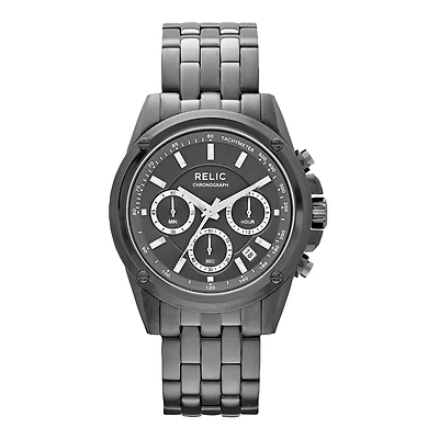 Relic® Grant Mens Gunmetal Chronograph Watch ZR66067