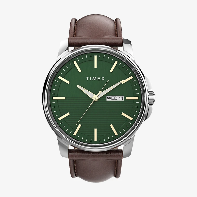 Timex Mens Brown Leather Strap Watch Tw2v20900ji
