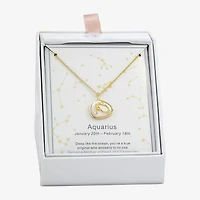 Sparkle Allure Zodiac Womens Cubic Zirconia 14K Gold Over Brass 16 Inch Pendant Necklace