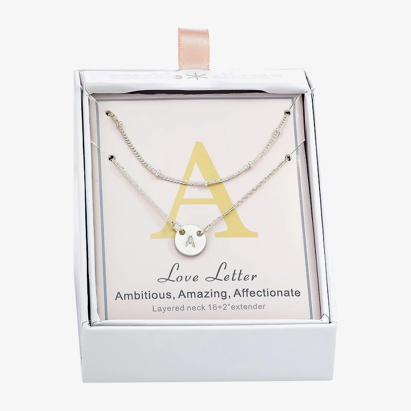 Sparkle Allure Womens Pure Silver Over Brass Necklace Set
