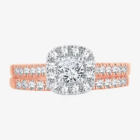 CT.T.W. Natural Diamond Cushion Halo Bridal Set 10K or 14K Gold