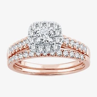 CT.T.W. Natural Diamond Cushion Halo Bridal Set 10K or 14K Gold