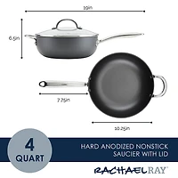 Rachael Ray Professional 3 Qt Non-Stick Hard Anodized 2-pc. Sauce Pan