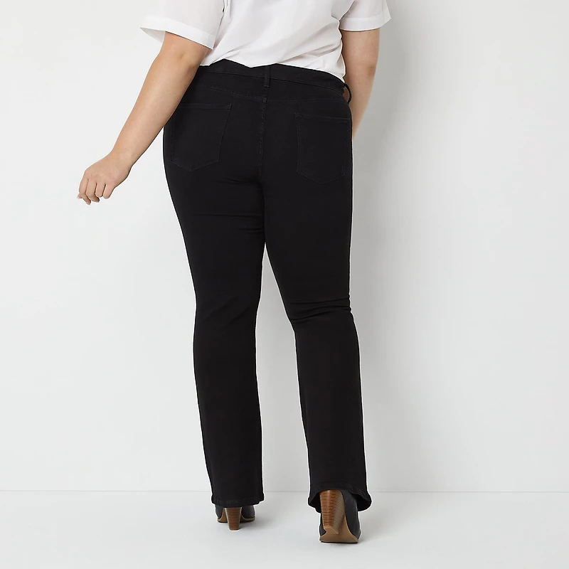a.n.a Womens Plus High Rise Flare Leg Jean