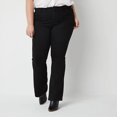 a.n.a Womens Plus High Rise Flare Leg Jean