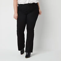 a.n.a Womens Plus High Rise Flare Leg Jean