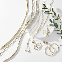 Gold Addiction Womens 14K Gold 18 Inch Paperclip Chain Necklace