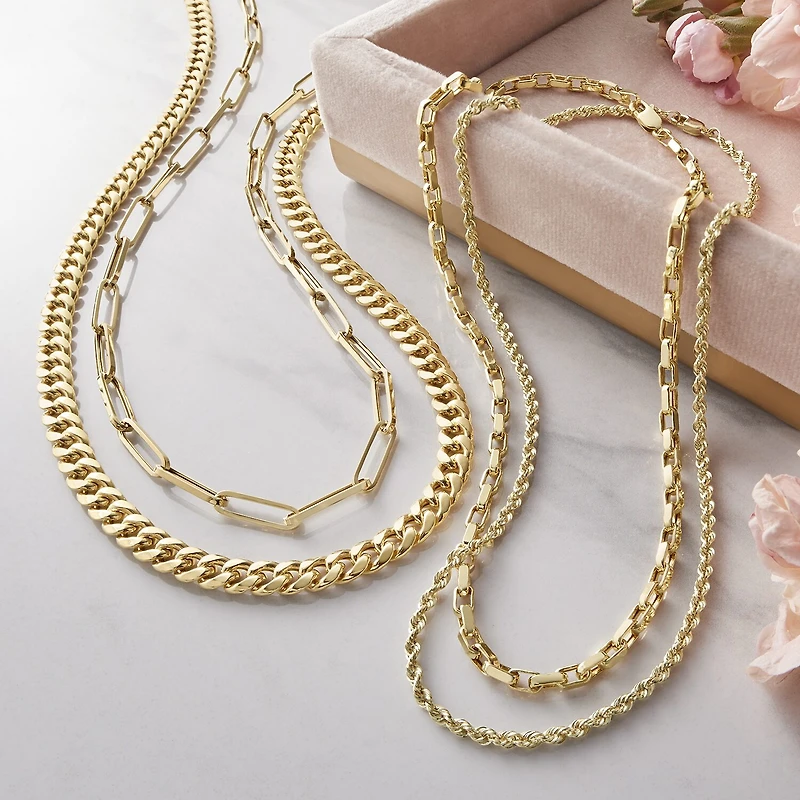 Gold Addiction Womens 14K Gold 18 Inch Paperclip Chain Necklace