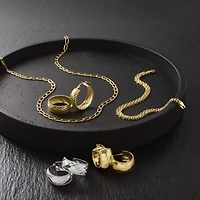 Womens 10K Gold 22mm Round Hoop Earrings