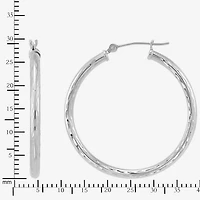 Womens 10K Gold 30mm Round Hoop Earrings