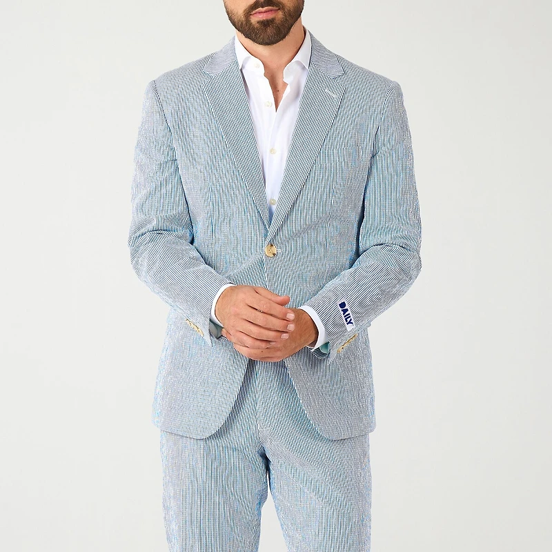 Opposuits Casual Daily Seersucker Mens 2-pc. Suit Set