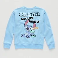 Disney Collection Little & Big Kid Boys Crew Neck Long Sleeve Lilo & Stitch Sweatshirt