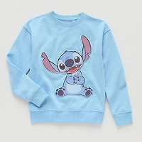 Disney Collection Little & Big Kid Boys Crew Neck Long Sleeve Lilo & Stitch Sweatshirt