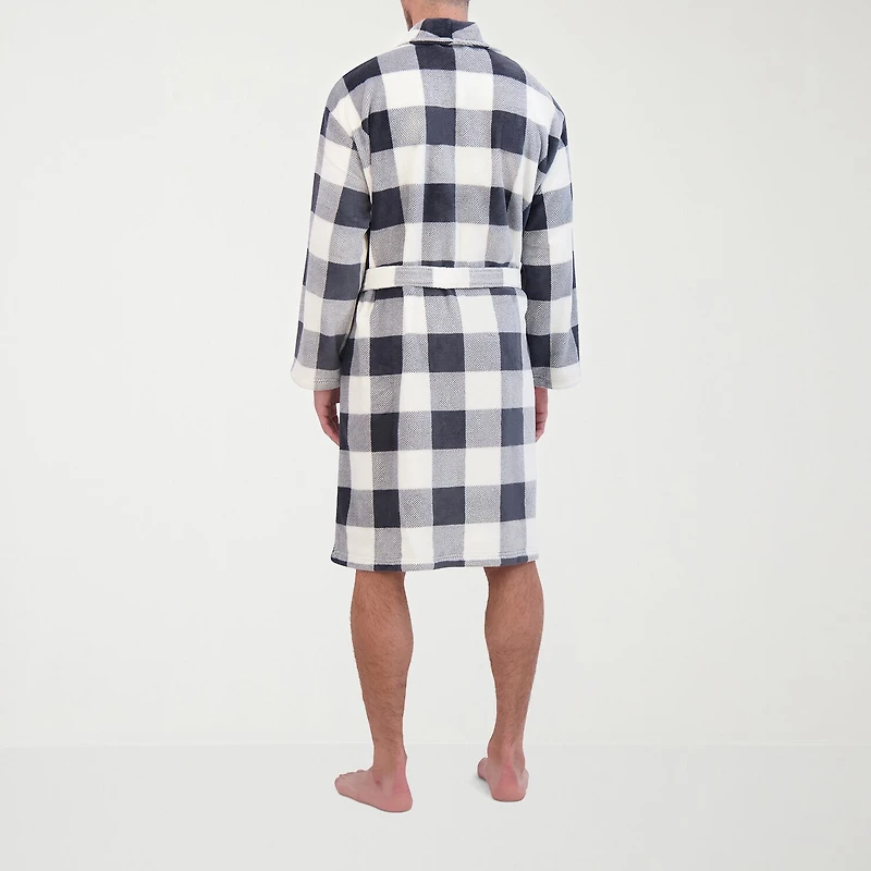 Hanes Mens Microfleece Long Sleeve Length Robe