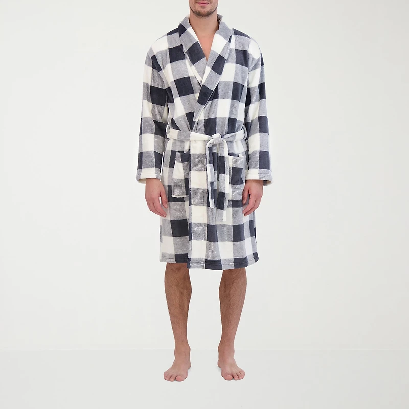 Hanes Mens Microfleece Long Sleeve Length Robe