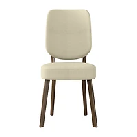Breuer Mid-Century Modern Armless Dining Chairs Linen -Set of 2