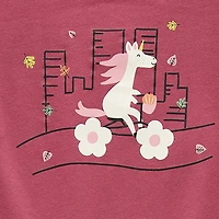 Okie Dokie Toddler & Little Girls Round Neck Long Sleeve Regular Fit Graphic T-Shirt