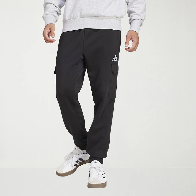 adidas Feel Cozy Fleece Mens Cuffed Mid Rise Regular Fit Active Cargo Pant