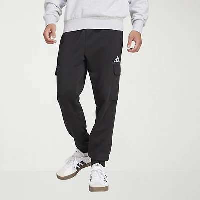 adidas Feel Cozy Fleece Mens Cuffed Mid Rise Regular Fit Active Cargo Pant