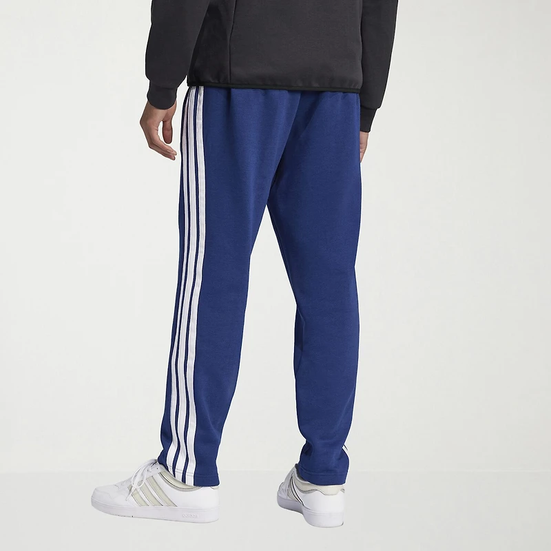 adidas 3 Stripe Mens Straight Mid Rise Regular Fit Big and Tall Fleece Sweatpant