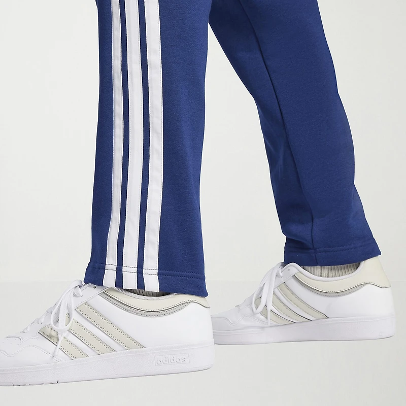 adidas 3 Stripe Mens Straight Mid Rise Regular Fit Big and Tall Fleece Sweatpant