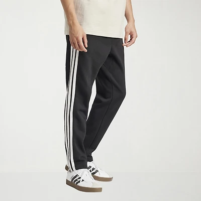 adidas 3 Stripe Mens Straight Mid Rise Regular Fit Big and Tall Fleece Sweatpant