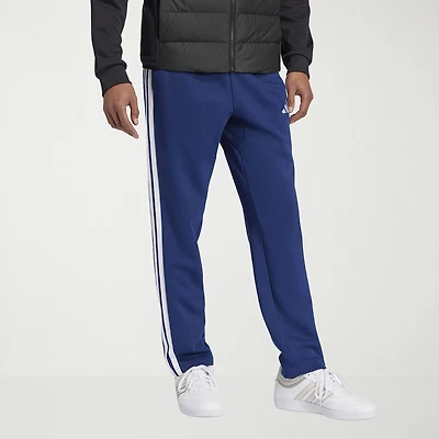 adidas 3 Stripe Mens Straight Mid Rise Regular Fit Big and Tall Fleece Sweatpant