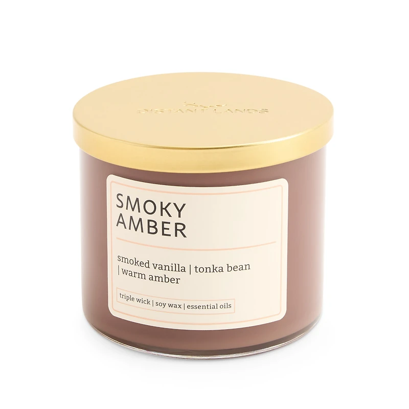 Distant Lands Smoky Amber 3-Wick Scented Jar Candle