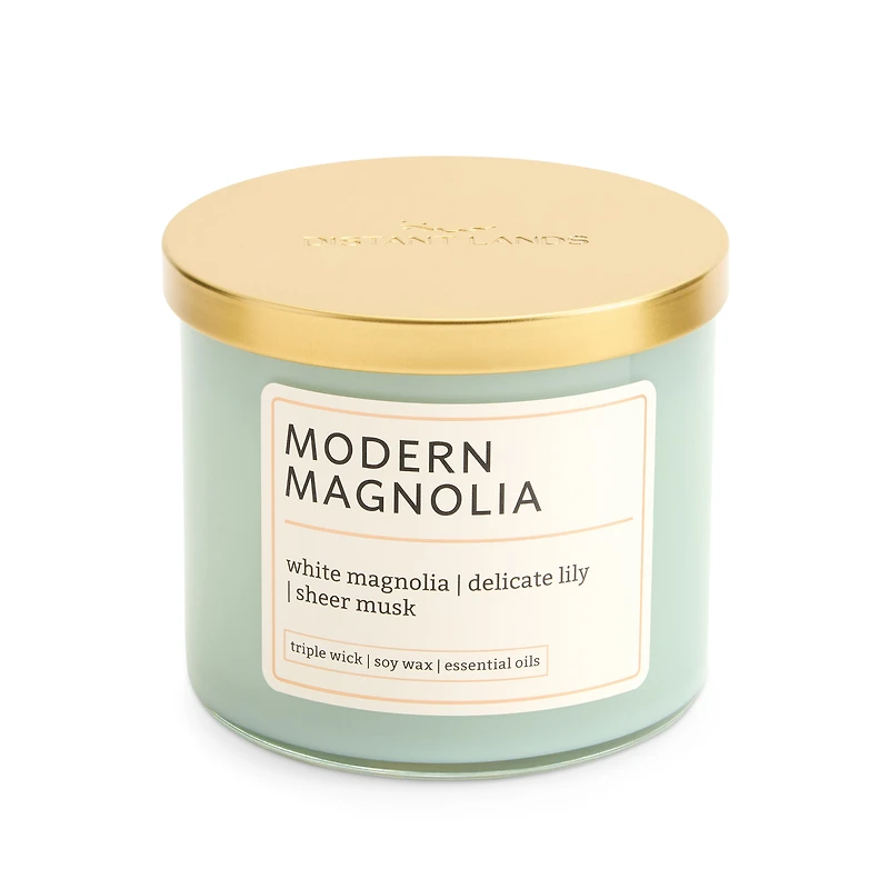 Distant Lands 14oz Modern Magnolia 3-Wick Scented Jar Candle