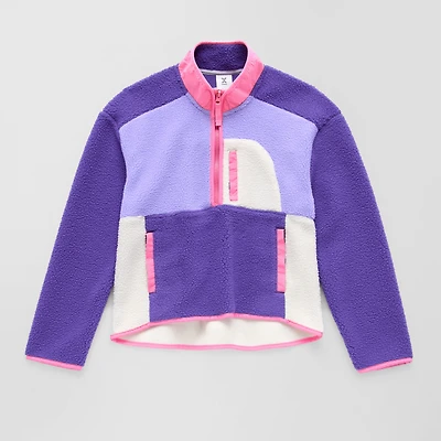 Xersion Little & Big Kid Girls Mock Neck Long Sleeve Active Quarter-Zip Pullover
