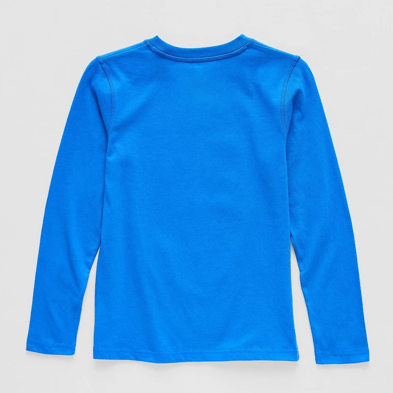 Thereabouts Little & Big Kid Boys Crew Neck Long Sleeve Regular Fit Graphic T-Shirt