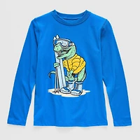 Thereabouts Little & Big Kid Boys Crew Neck Long Sleeve Regular Fit Graphic T-Shirt