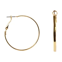 Bold Elements Gold Tone Womens 1 1/2 Inch Hoop Earrings