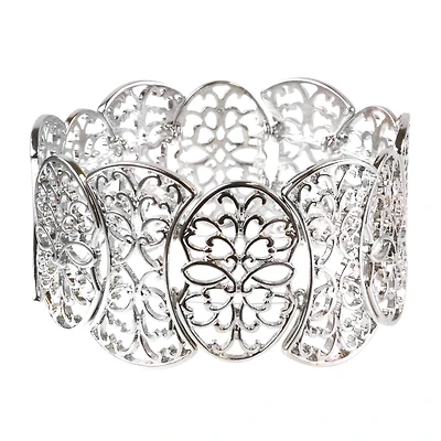 Bold Elements Filigree Oval Womens Stretch Bracelet