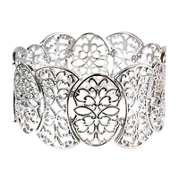 Bold Elements Filigree Oval Womens Stretch Bracelet
