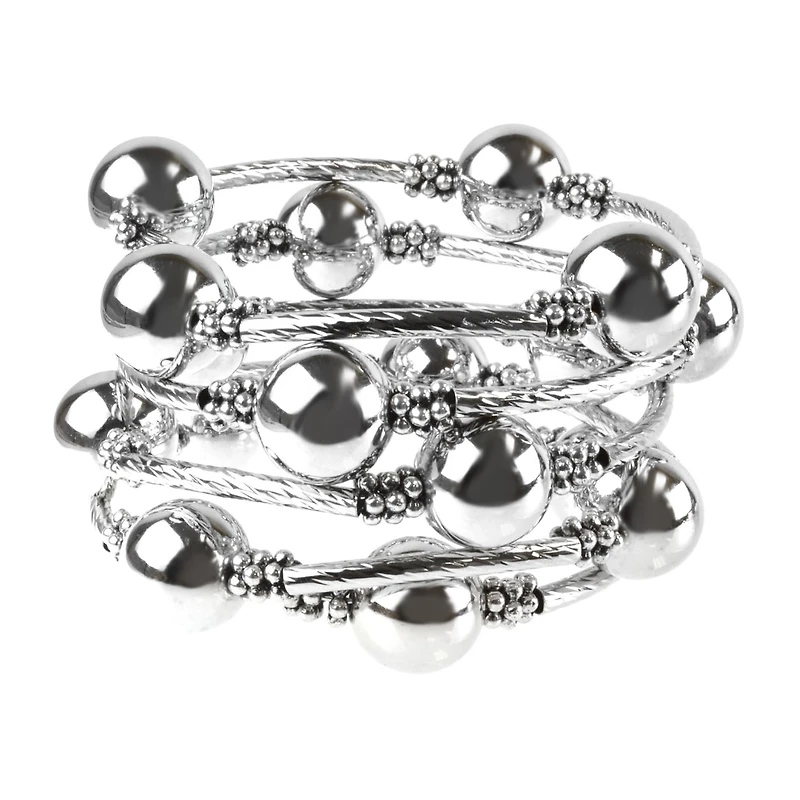 Bold Elements Silver Tone Womens Stretch Bracelet
