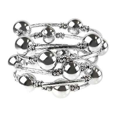 Bold Elements Silver Tone Womens Stretch Bracelet