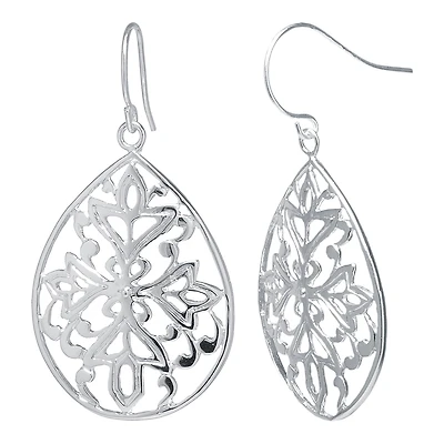 Silver Reflections Pure Silver Over Brass Pear Drop Earrings